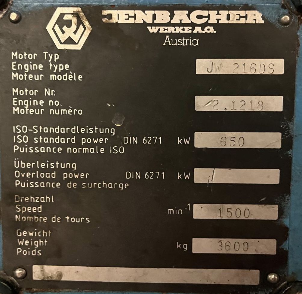 Stromaggregat 766 kVA, Jenbacher - Preis auf Anfrage
