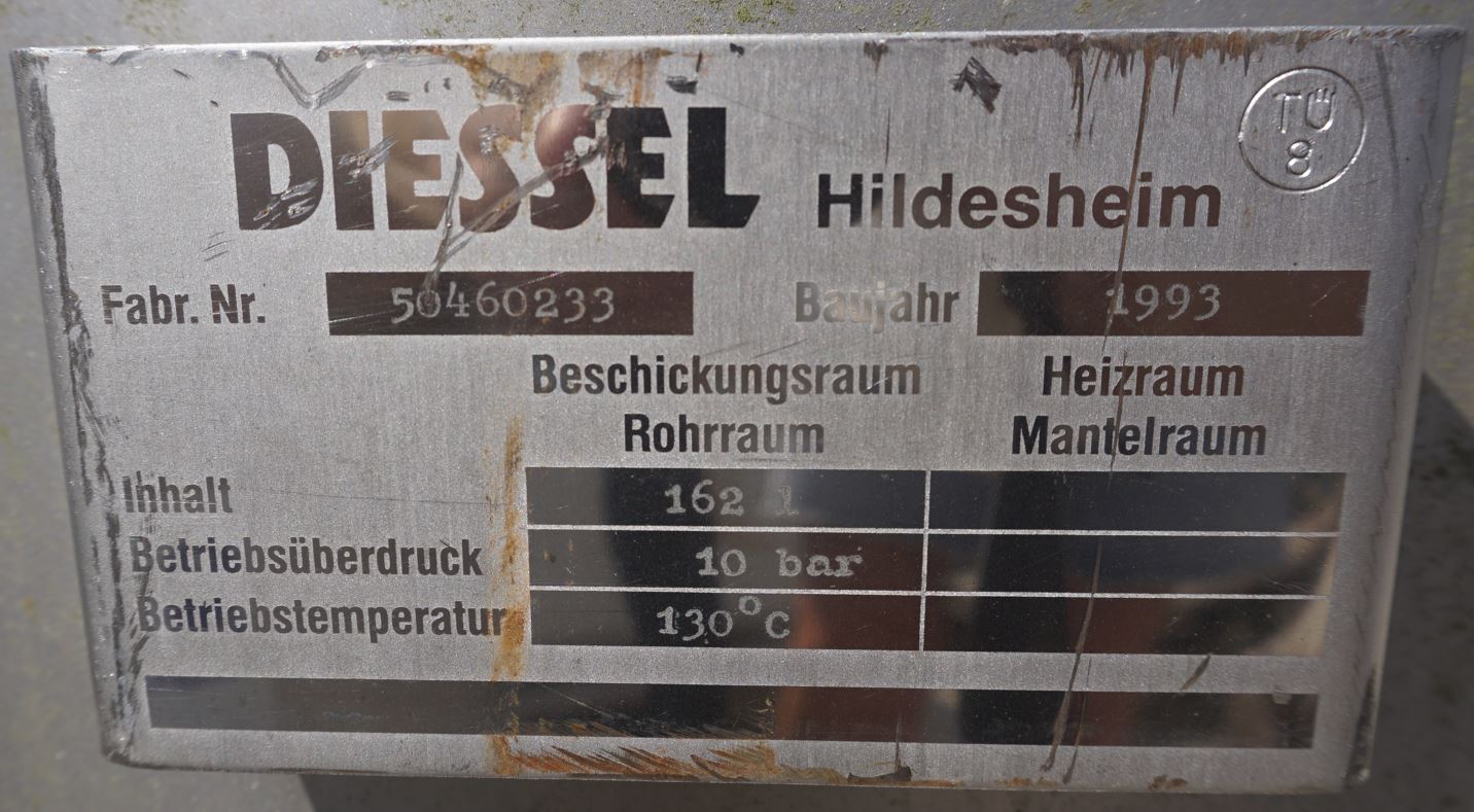 Druckbehälter 162 Liter aus V2A einwandig, gebraucht