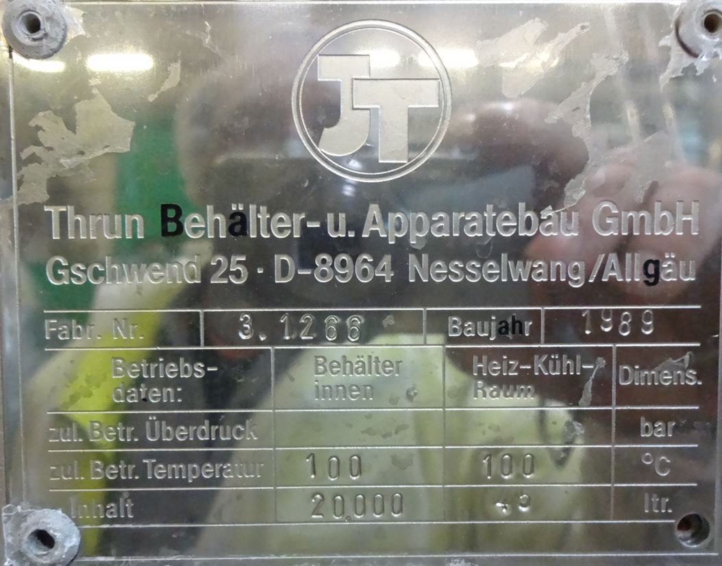 Behälter 20.000 Liter aus V2A isoliert,  gebraucht