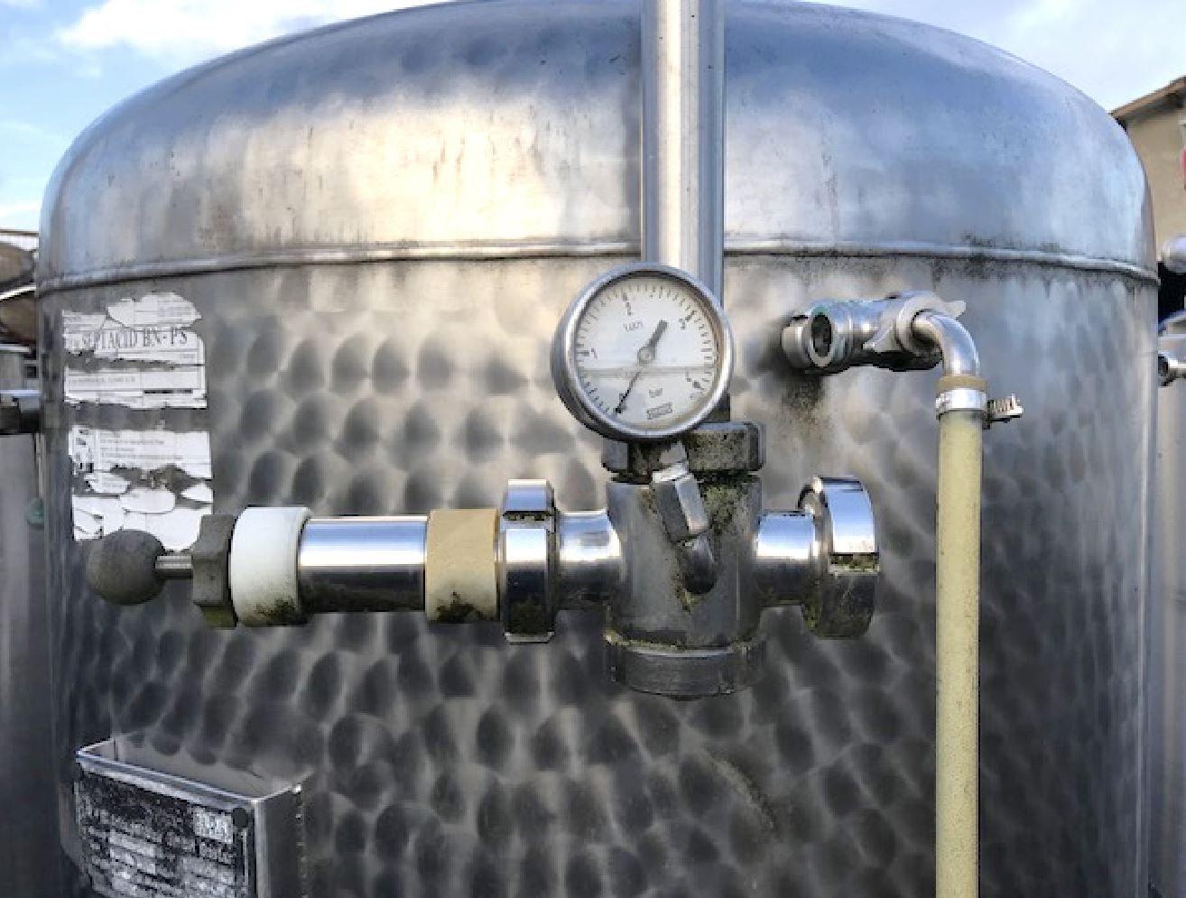 Druckbehälter 1.000 Liter aus V2A, gebraucht,  einwandig