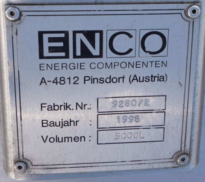 Behälter 5.000 Liter aus V4A, einwandig, gebraucht