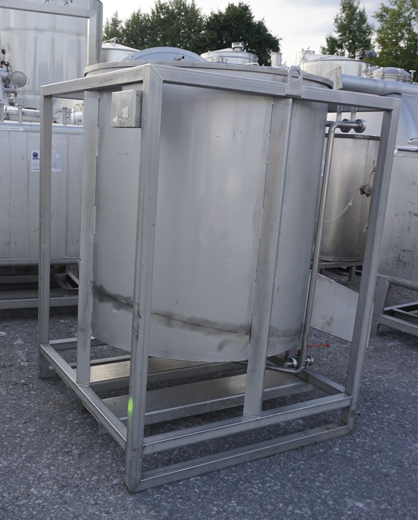 Feststoffbehälter 900 Liter aus V2A, einwandig, gebraucht
