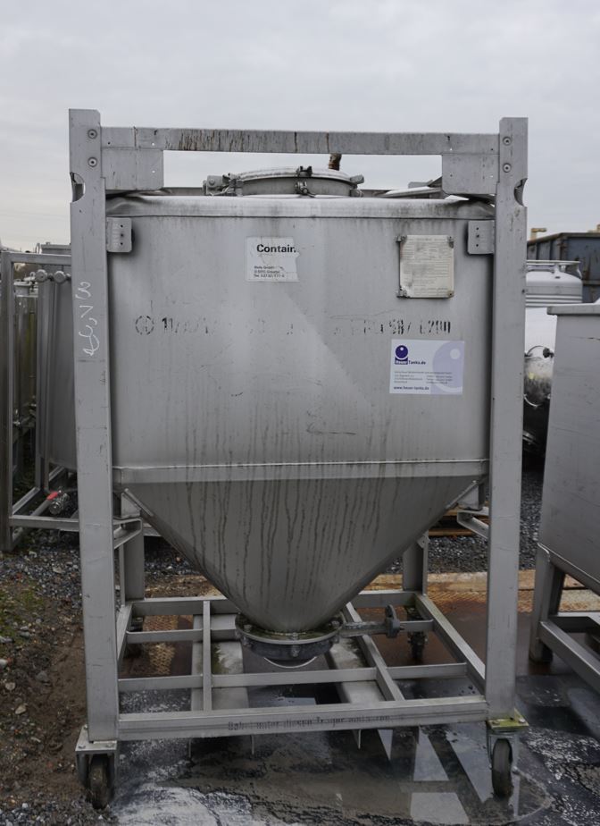 Schüttgutcontainer 1.000 Liter aus V2A einwandig, gebraucht