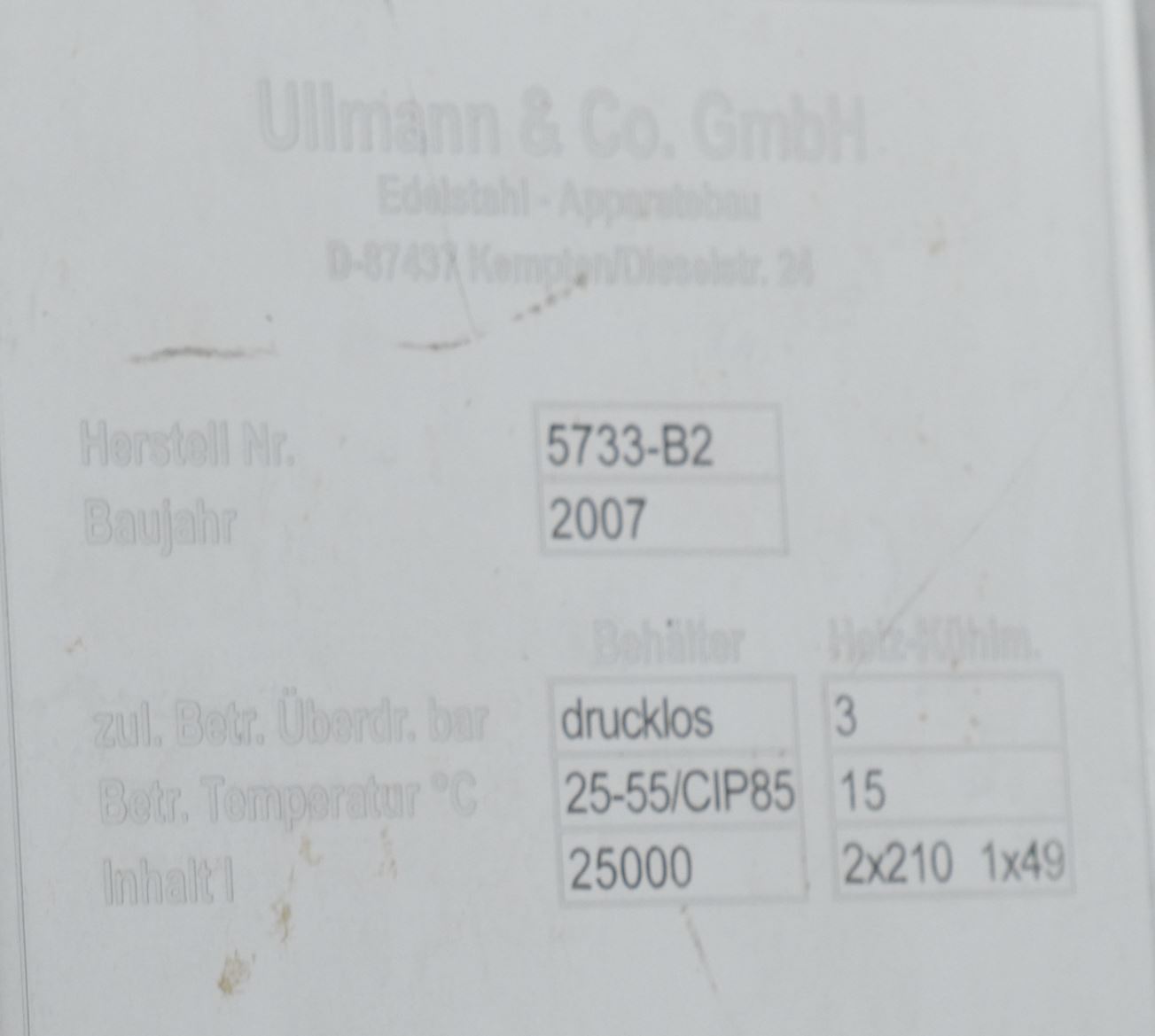 Behälter 25.000 Liter aus V4A, temperierbar, isoliert, gebraucht
