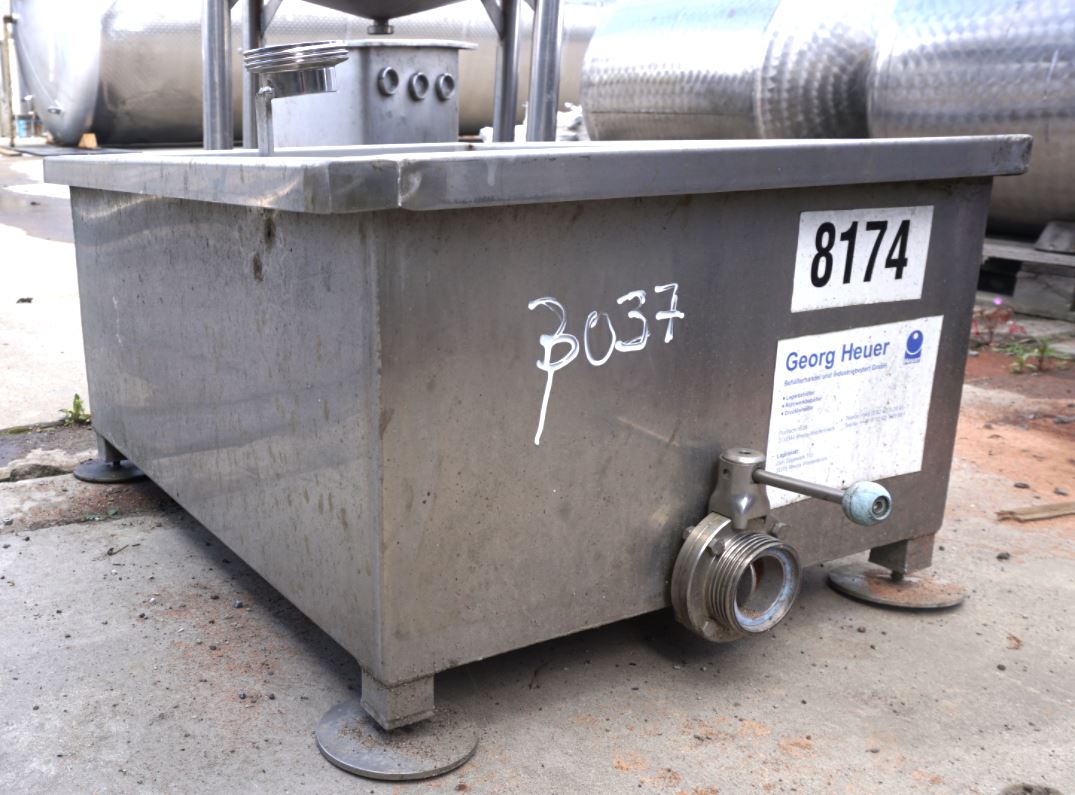 Wanne 160 Liter aus V2A, einwandig, gebraucht