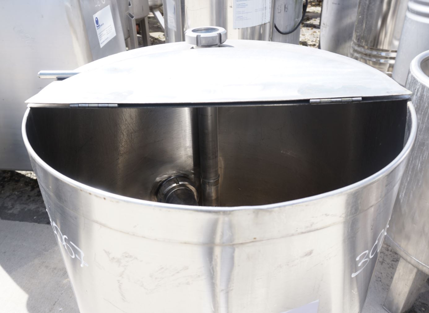 Behälter 250 Liter aus V2A, einwandig, gebraucht