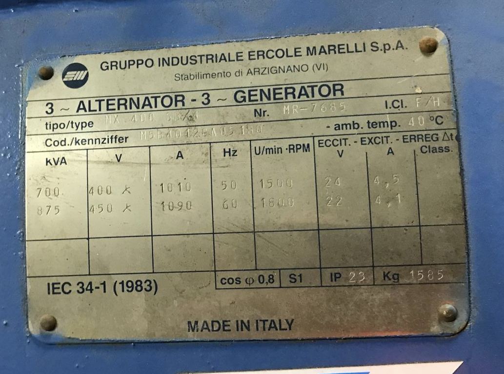 Stromaggregat 766 kVA, Jenbacher - Preis auf Anfrage
