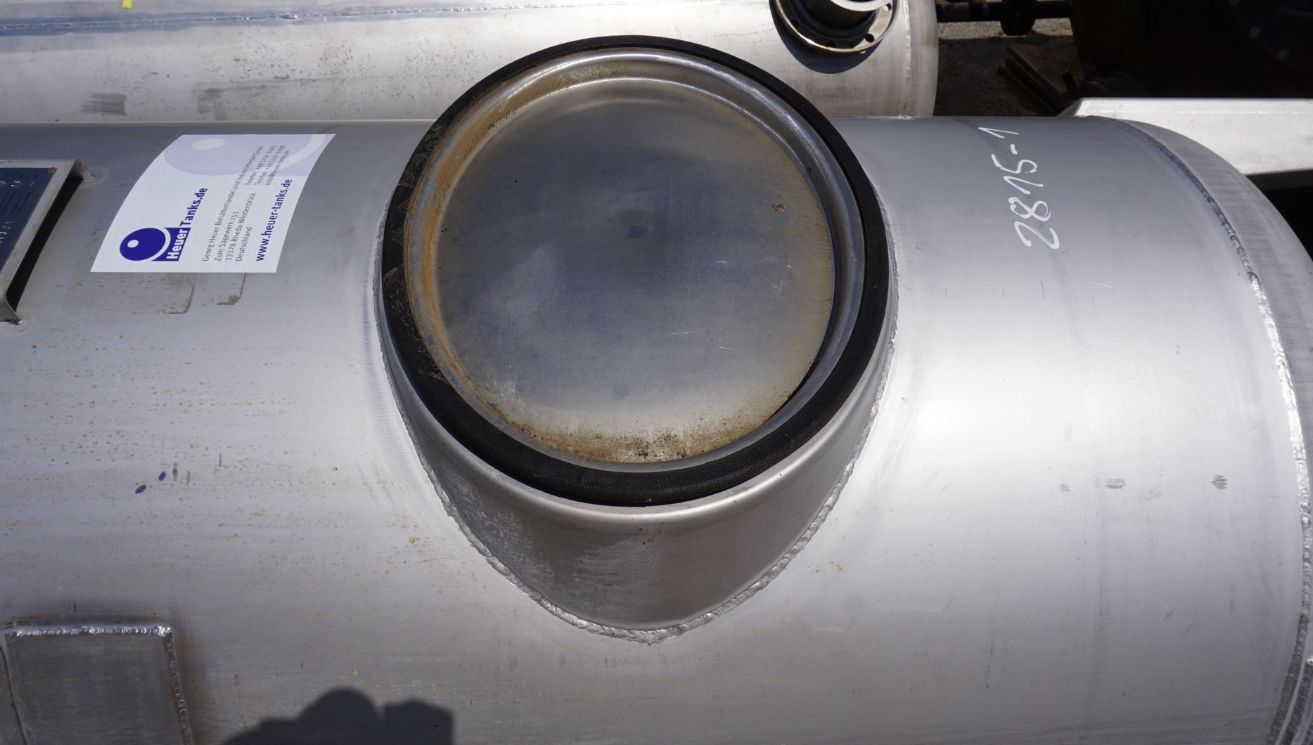 Druckbehälter 1.500 Liter aus V2A einwandig, gebraucht
Bauform: stehend