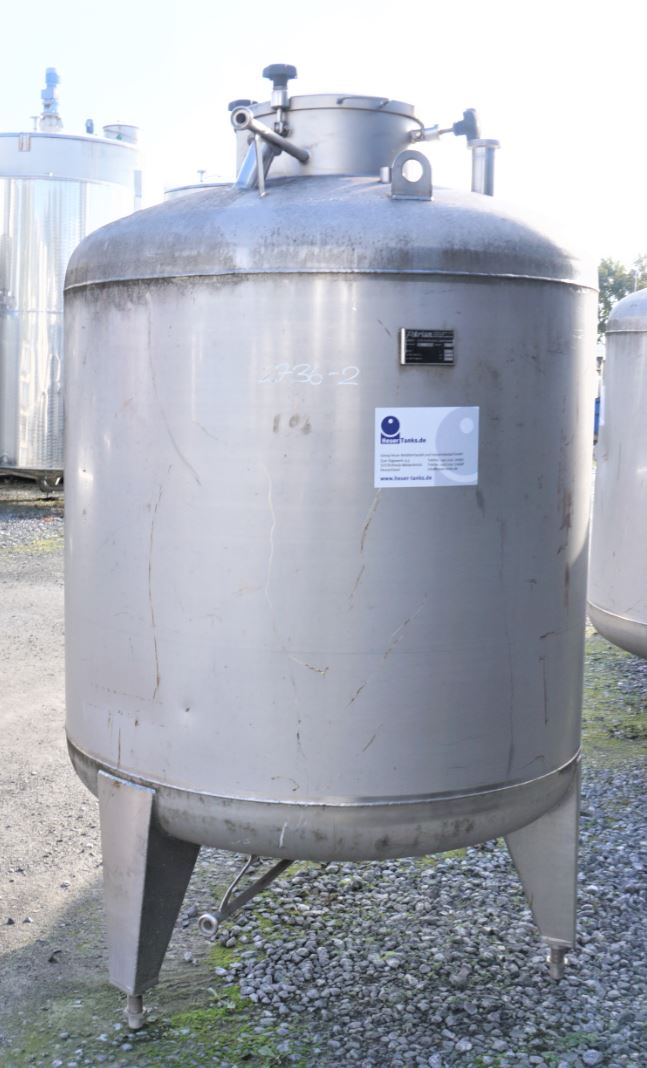 Druckbehälter 1.520 Liter aus V2A, einwandig, gebraucht