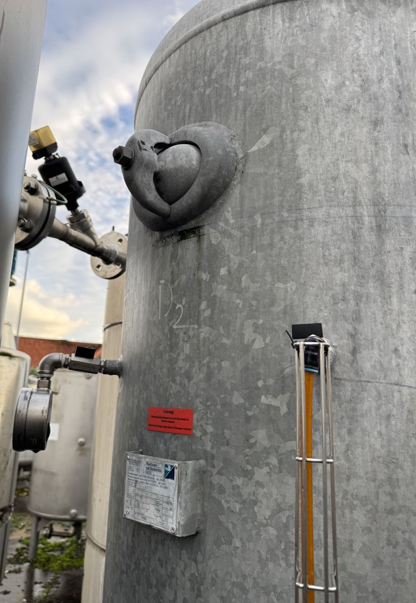 Druckbehälter 1.000 Liter aus Stahl, einwandig, gebraucht
