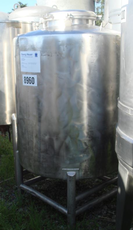 Behälter 800 Liter aus V2A, gebraucht, einwandig 
Bauform: stehend