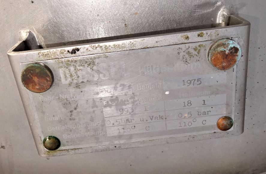 Behälter 993 Liter aus V4a isoliert, gebraucht
