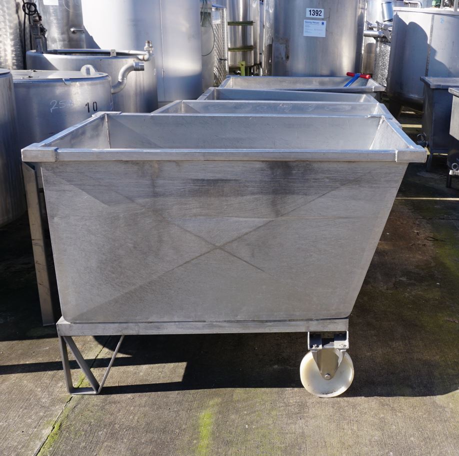 Wanne 450 Liter aus V2A, einwandig, gebraucht