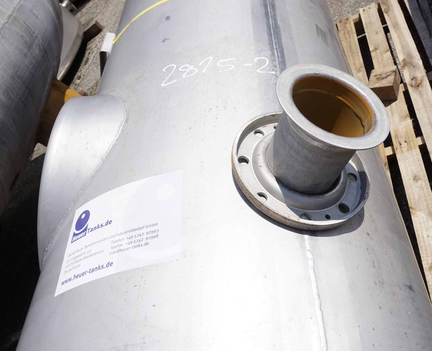 Druckbehälter 1.500 Liter aus V2A einwandig, gebraucht
Bauform: stehend