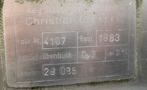 Behälter 29.000 Liter aus V2A, gebraucht, temperierbar