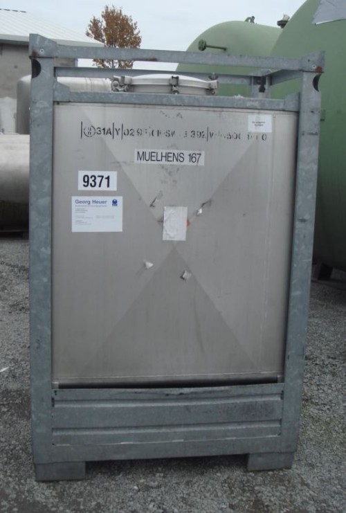 Container 1.000 Liter aus V2A, gebraucht, einwandig