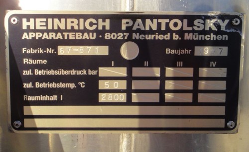 Behälter 2.800 Liter aus V2A, gebraucht, einwandig