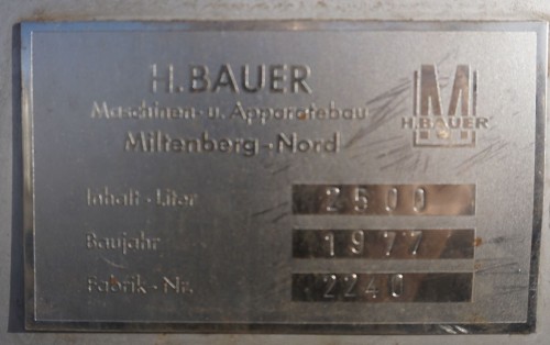 Behälter 2.500 Liter aus V2A einwandig, gebraucht