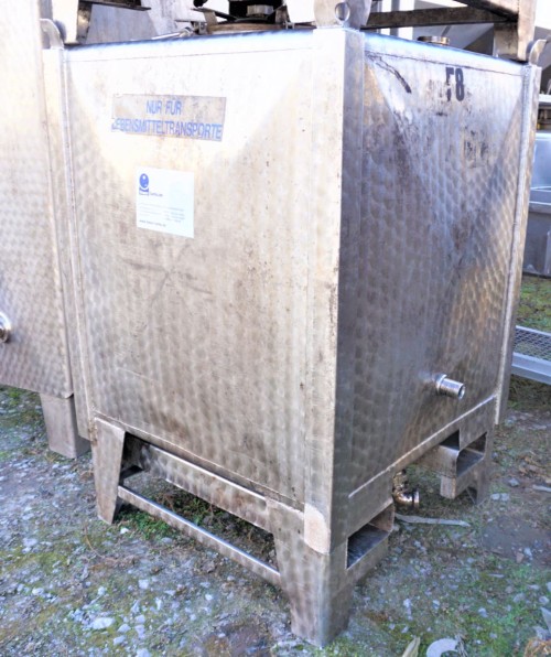 Container 900 Liter aus V2A einwandig, gebraucht