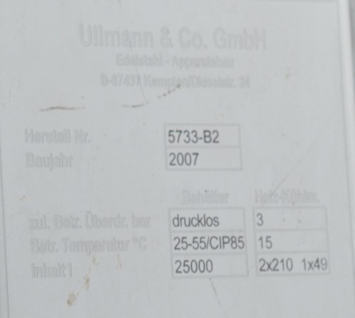 Behälter 25.000 Liter aus V4A, temperierbar, isoliert, gebraucht