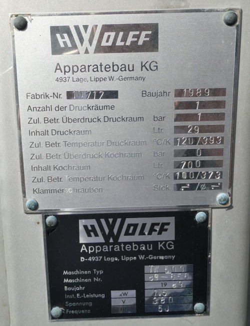 Mischbehälter 700 Liter, temperierbar, gebraucht