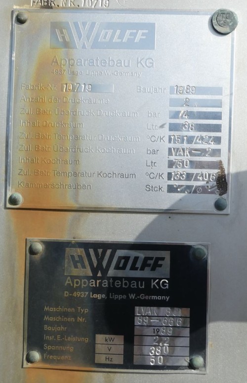 Mischbehälter 750 Liter, temperierbar, isoliert, gebraucht