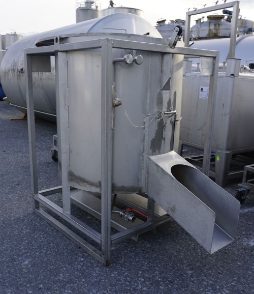 Feststoffbehälter 900 Liter aus V2A, einwandig, gebraucht