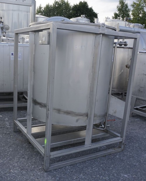 Feststoffbehälter 900 Liter aus V2A, einwandig, gebraucht