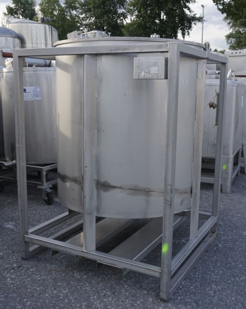 Feststoffbehälter 900 Liter aus V2A, einwandig, gebraucht