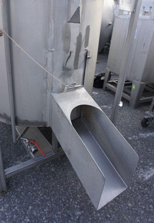Feststoffbehälter 900 Liter aus V2A, einwandig, gebraucht
