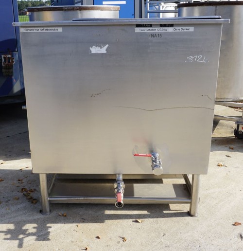 Wanne 800 Liter aus V2A, einwandig, gebraucht