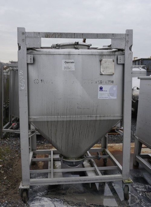 Schüttgutcontainer 1.000 Liter aus V2A einwandig, gebraucht