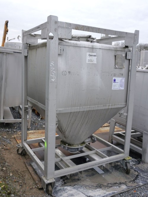Schüttgutcontainer 1.000 Liter aus V2A einwandig, gebraucht