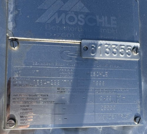 Konzentrattank 25.000 Liter aus V2A, einwandig, gebraucht