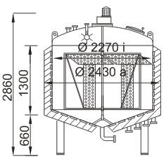 Behälter 5.980 Liter aus V2A, gebraucht, temperierbar, isoliert