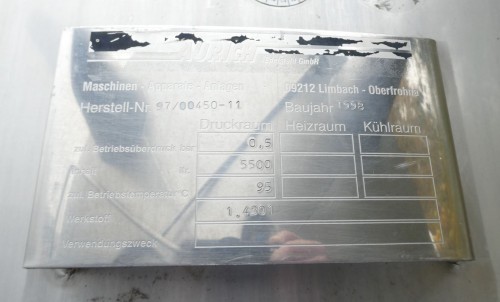 Behälter 5.500 Liter aus V2A isoliert, gebraucht