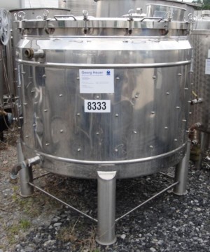 Behälter 1.200 Liter aus V2A, gebraucht, doppelwandig